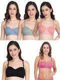 Women Everyday Half Cup Padded Bra (Pack Of 5)