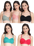 Women Everyday Half Cup Padded Bra (Pack Of 5)