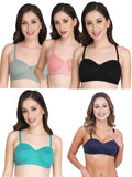 Women Everyday Half Cup Padded Bra (Pack Of 5)