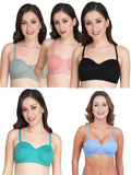 Women Everyday Half Cup Padded Bra (Pack Of 5)