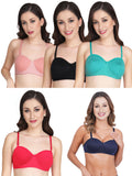 Women Everyday Half Cup Padded Bra (Pack Of 5)