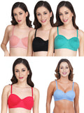 Women Everyday Half Cup Padded Bra (Pack Of 5)