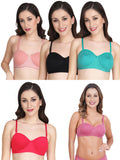 Women Everyday Half Cup Padded Bra (Pack Of 5)