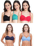 Women Everyday Half Cup Padded Bra (Pack Of 5)