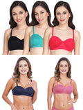 Women Everyday Half Cup Padded Bra (Pack Of 5)