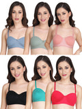 Women Everyday Half Cup Padded Bra (Pack Of 6)