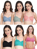 Women Everyday Half Cup Padded Bra (Pack Of 6)