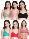 Women Everyday Half Cup Padded Bra (Pack Of 6)
