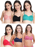 Women Everyday Half Cup Padded Bra (Pack Of 6)