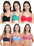 Women Everyday Half Cup Padded Bra (Pack Of 6)