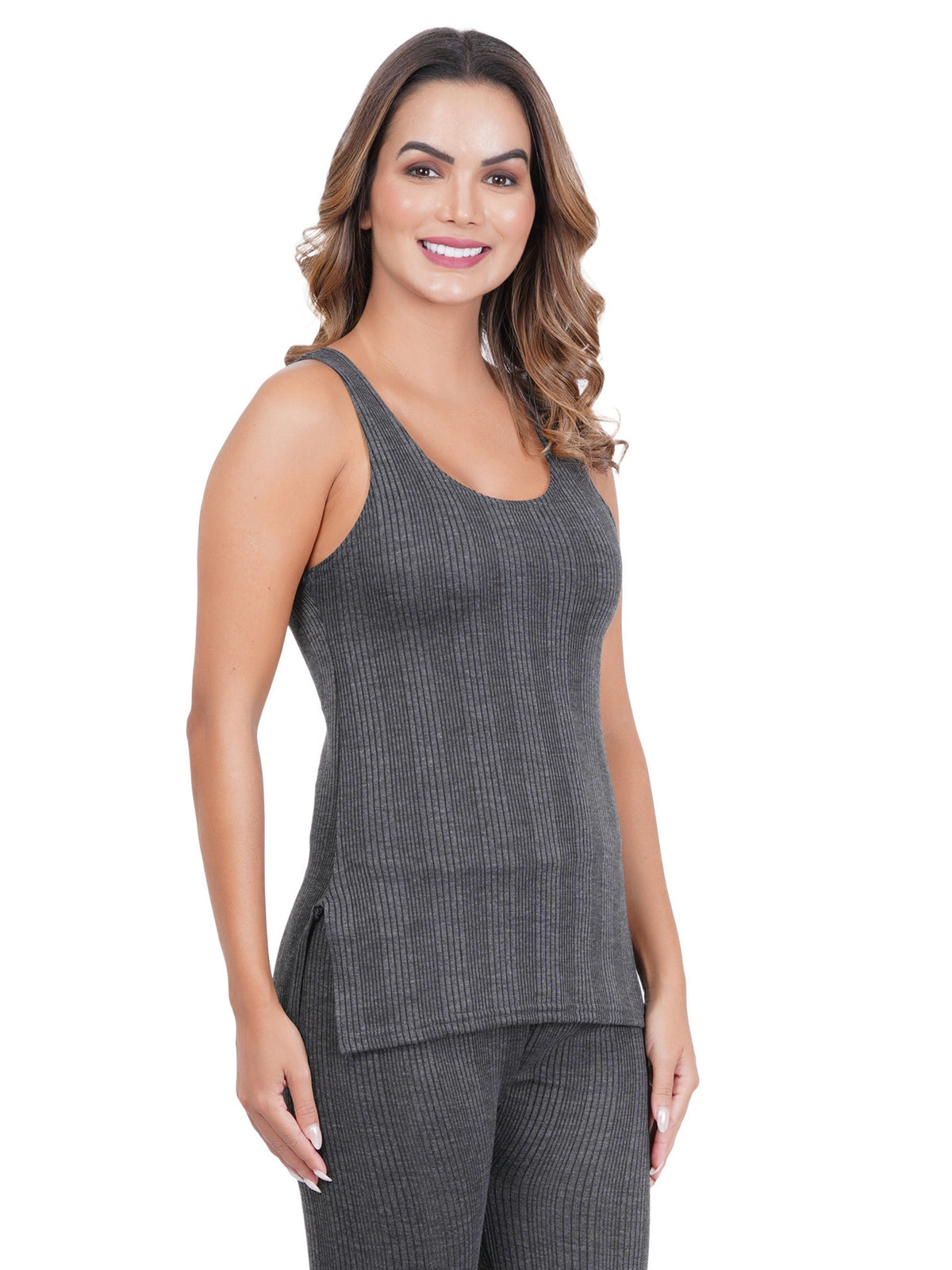 Liigne Women's Cotton Blend Thermal Sleeveless Top