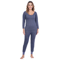 Women's Cotton Blend 3/4th Sleeves Top and Bottom Thermal Set