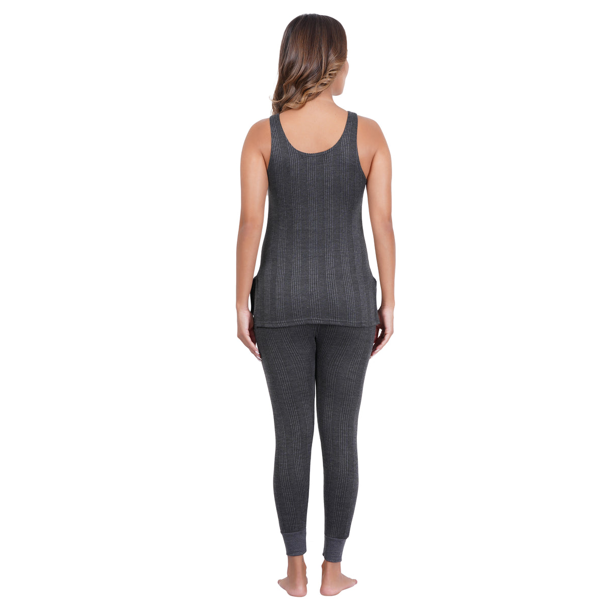 Women's Cotton Blend Sleeveless Top and Bottom Thermal Set