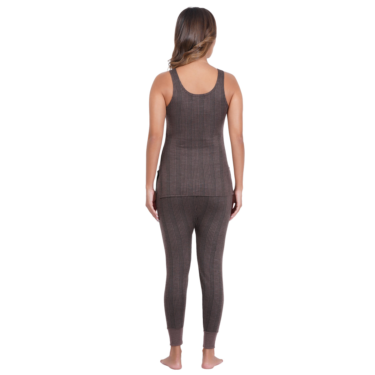 Women's Cotton Blend Sleeveless Top and Bottom Thermal Set