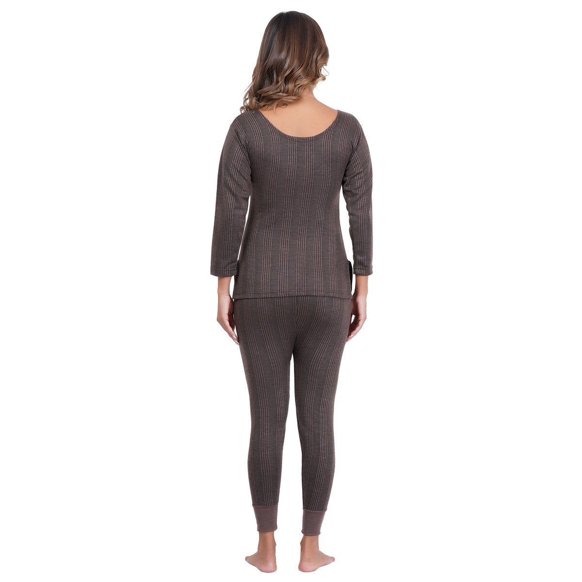 Women's Cotton Blend 3/4th Sleeves Top and Bottom Thermal Set