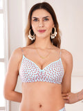 Transparent Strap Printed Padded Bra (Pack Of 1)