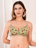 Transparent Strap Printed Padded Bra (Pack Of 1)