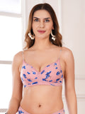 Transparent Strap Printed Padded Bra (Pack Of 1)