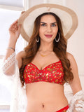 Transparent Strap Printed Padded Bra (Pack Of 1)
