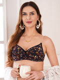 Transparent Strap Printed Padded Bra (Pack Of 1)