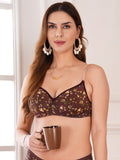 Transparent Strap Printed Padded Bra (Pack Of 1)