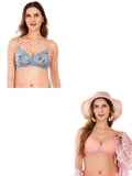 Transparent Strap Printed Padded Bra (Pack Of 2)