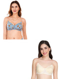 Transparent Strap Printed Padded Bra (Pack Of 2)