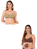 Transparent Strap Printed Padded Bra (Pack Of 2)