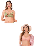 Transparent Strap Printed Padded Bra (Pack Of 2)