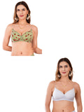 Transparent Strap Printed Padded Bra (Pack Of 2)