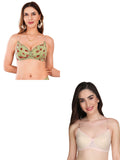 Transparent Strap Printed Padded Bra (Pack Of 2)