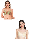 Transparent Strap Printed Padded Bra (Pack Of 2)