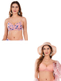 Transparent Strap Printed Padded Bra (Pack Of 2)