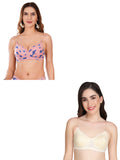 Transparent Strap Printed Padded Bra (Pack Of 2)