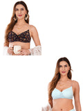 Transparent Strap Printed Padded Bra (Pack Of 2)