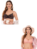 Transparent Strap Printed Padded Bra (Pack Of 2)