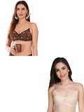 Transparent Strap Printed Padded Bra (Pack Of 2)