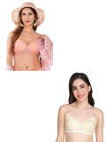 Transparent Strap Printed Padded Bra (Pack Of 2)