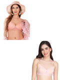 Transparent Strap Printed Padded Bra (Pack Of 2)