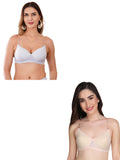 Transparent Strap Printed Padded Bra (Pack Of 2)