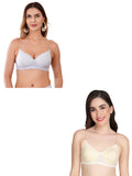 Transparent Strap Printed Padded Bra (Pack Of 2)