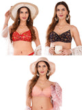 Transparent Strap Printed Padded Bra (Pack Of 3)