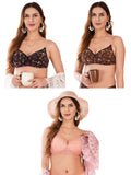 Transparent Strap Printed Padded Bra (Pack Of 3)