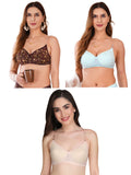 Transparent Strap Printed Padded Bra (Pack Of 3)