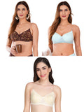 Transparent Strap Printed Padded Bra (Pack Of 3)