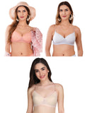 Transparent Strap Printed Padded Bra (Pack Of 3)