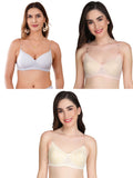 Transparent Strap Printed Padded Bra (Pack Of 3)