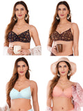 Transparent Strap Printed Padded Bra (Pack Of 4)
