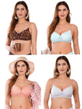 Transparent Strap Printed Padded Bra (Pack Of 4)