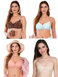 Transparent Strap Printed Padded Bra (Pack Of 4)